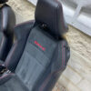 SUBARU BRZ OEM FRONT REAR LEATHER SUEDE SEATS RED BRZ LOGO - Image 2