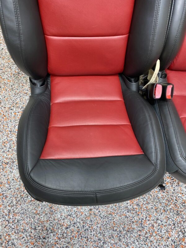 C6 GRANDSPORT OEM BLACK RED LEATHER FRONT SEATS PAIR RARE - Image 4