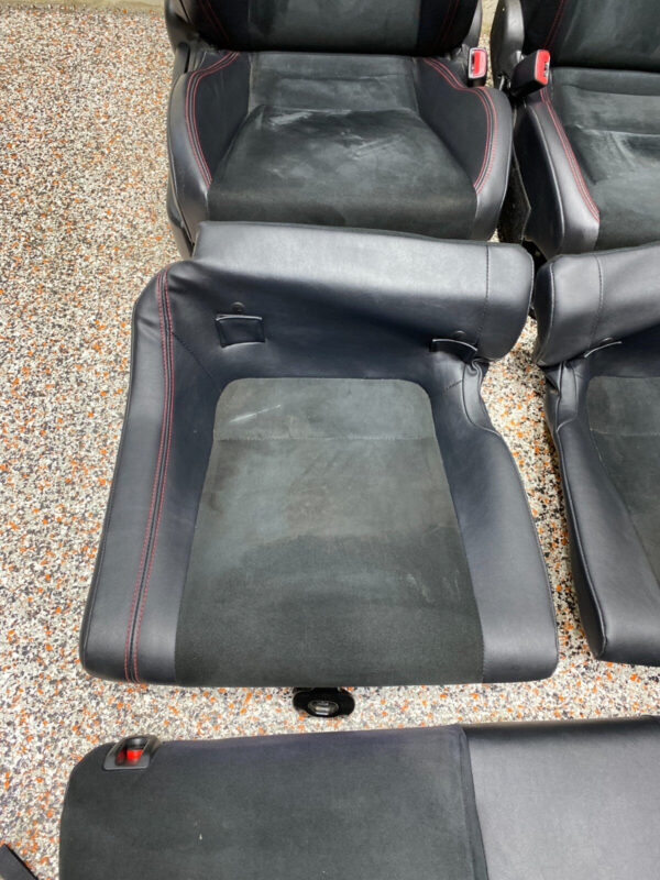 2020 SUBARU BRZ OEM FRONT REAR LEATHER SUEDE SEATS RED BRZ LOGO - Image 12