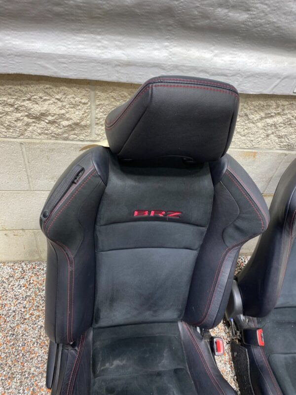FRONT REAR LEATHER SUEDE SEATS RED BRZ LOGO [SABURA] - Image 13