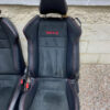 SUBARU BRZ OEM FRONT REAR LEATHER SUEDE SEATS RED BRZ LOGO - Image 3