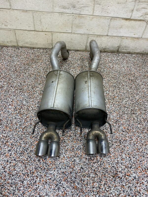 C6 OEM REAR MUFFLER PAIR WITH TIPS DRIVER PASSENGER 
