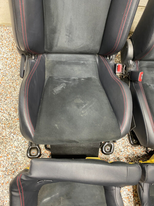 2020 SUBARU BRZ OEM FRONT REAR LEATHER SUEDE SEATS RED BRZ LOGO - Image 9