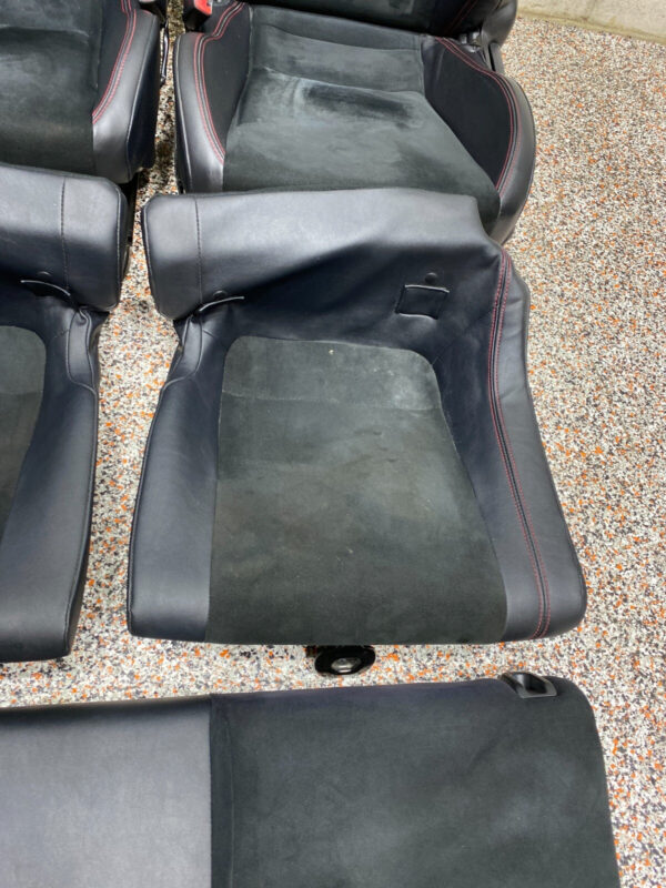 2020 SUBARU BRZ OEM FRONT REAR LEATHER SUEDE SEATS RED BRZ LOGO - Image 11