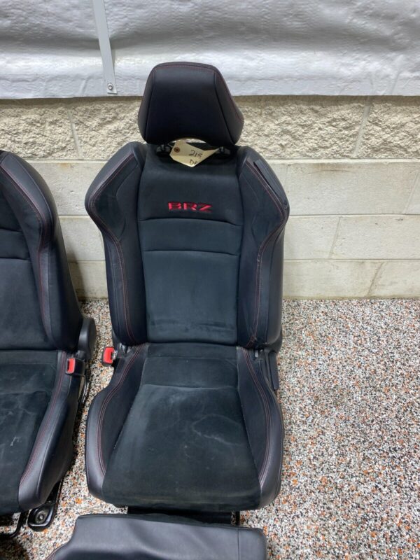 FRONT REAR LEATHER SUEDE SEATS RED BRZ LOGO [SABURA] - Image 11