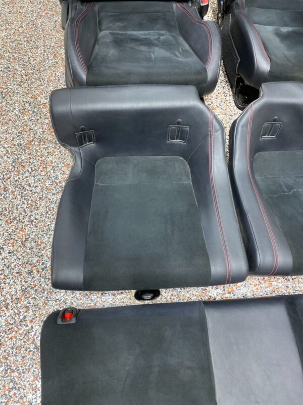 FRONT REAR LEATHER SUEDE SEATS RED BRZ LOGO [SABURA] - Image 5