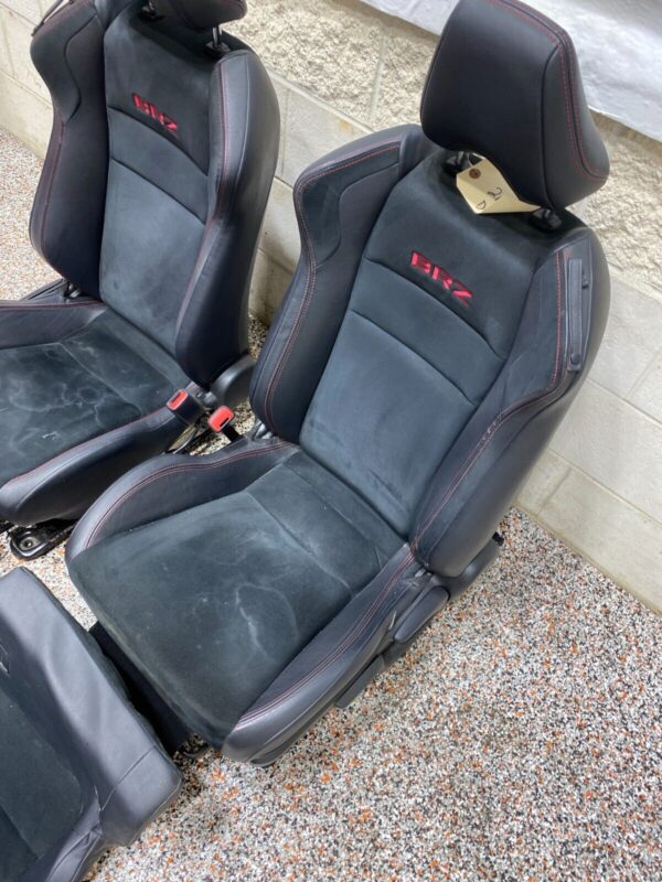 FRONT REAR LEATHER SUEDE SEATS RED BRZ LOGO [SABURA] - Image 2