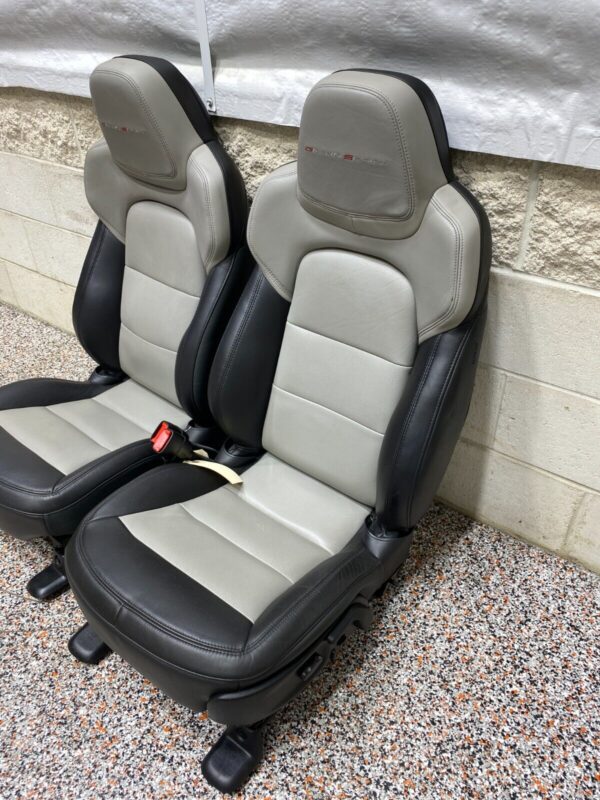 C6 GRANDSPORT OEM BLACK LEATHER FRONT SEATS - Image 7