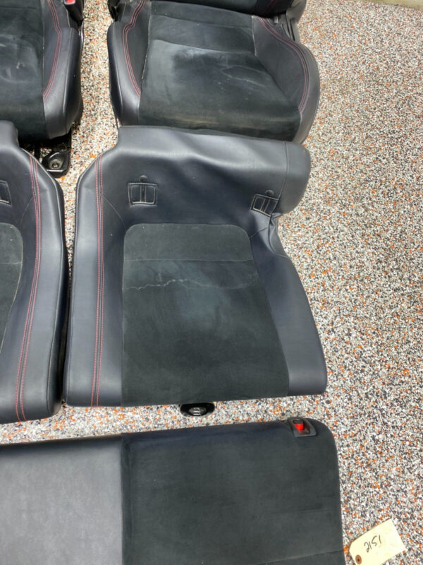 FRONT REAR LEATHER SUEDE SEATS RED BRZ LOGO [SABURA] - Image 3