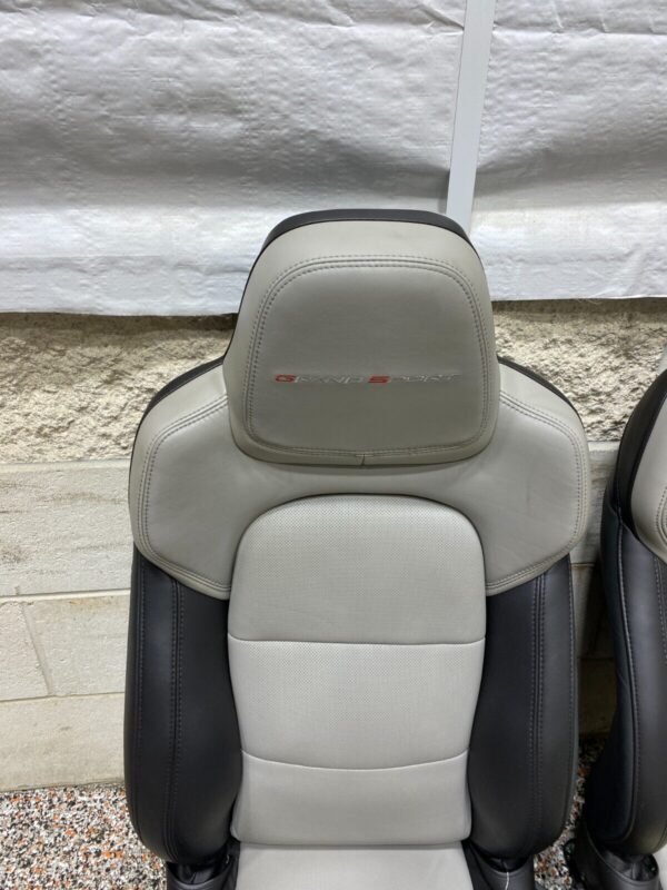 C6 GRANDSPORT OEM BLACK LEATHER FRONT SEATS - Image 4