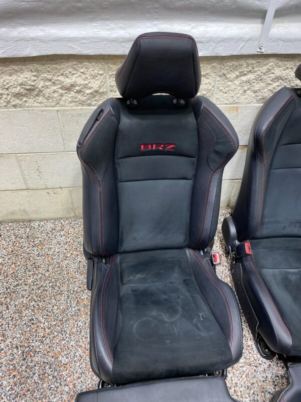 FRONT REAR LEATHER SUEDE SEATS RED BRZ LOGO [SABURA] - Image 9